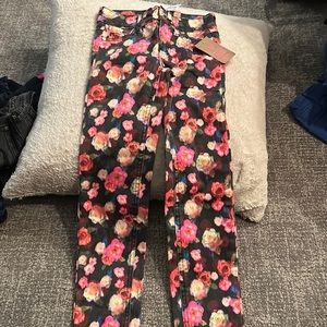 Floral print jeans for girls size 8 slim